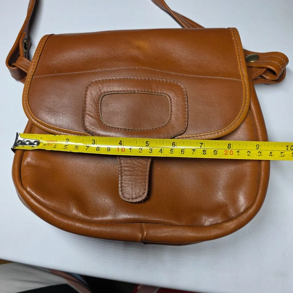Cueros Argentinos Vintage Tan Leather Crossbody Saddle Bag Small Accordion Purse